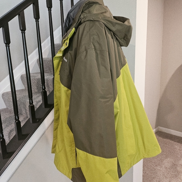 Columbia – 2--Tone Chartreuse and Olive Fleece Interchangeable Hooded Jacket -4X - Picture 5 of 16